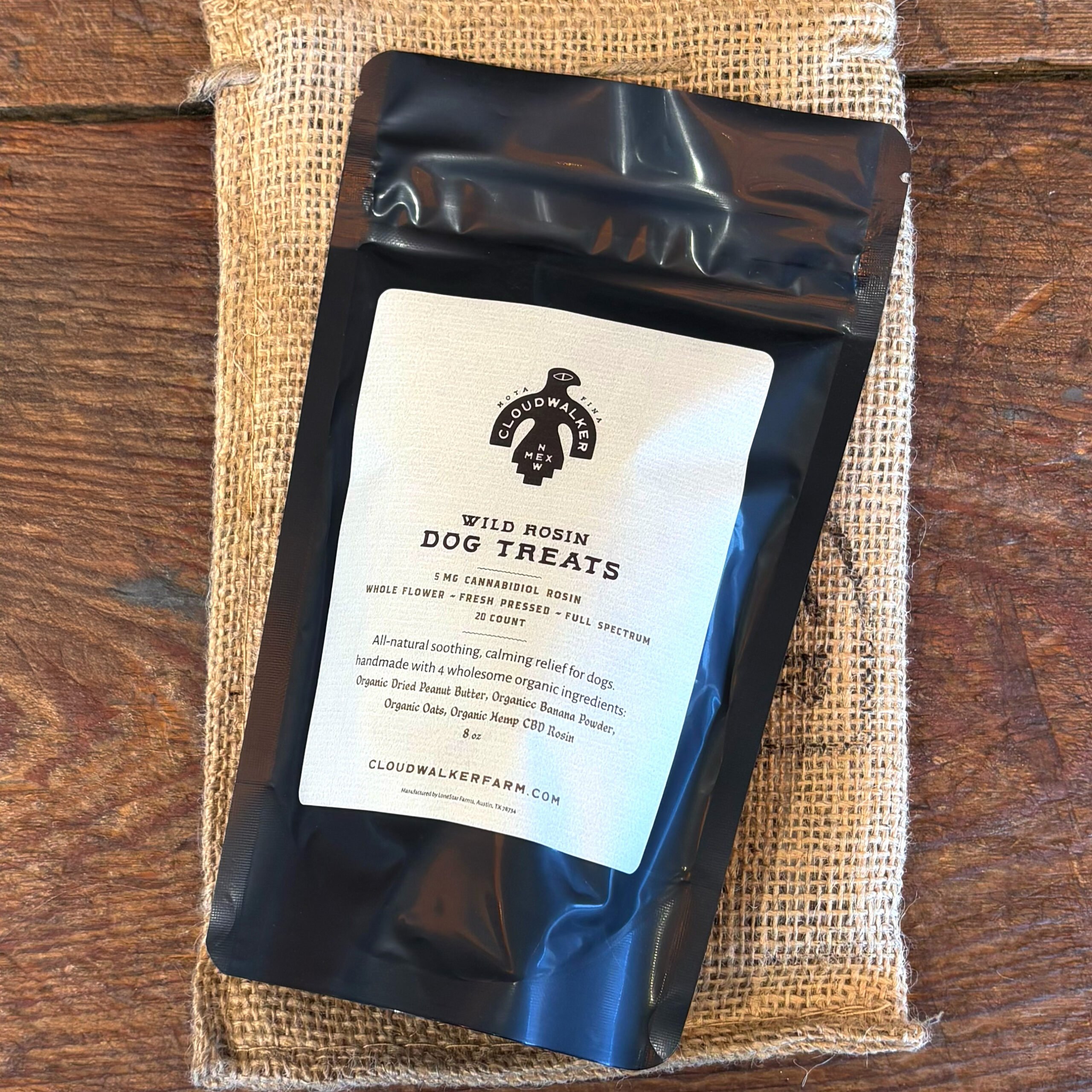 CBD Wild Rosin Dog Treats: Full Spectrum Cannabidiol Rosin. All-Natural, Organic, Vegan, Federally Legal, Hemp, Wellness, Peanut Butter, Banana, Oats.