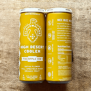 High Desert Coolers; Pineapple Kiwi, 4-pack; All Natural, Full Spectrum, No Chemicals, Real Organic Fruit, Live Rosin, Hemp-Derived, Federally Legal, Beverage, Infused Drink, Low Dose.